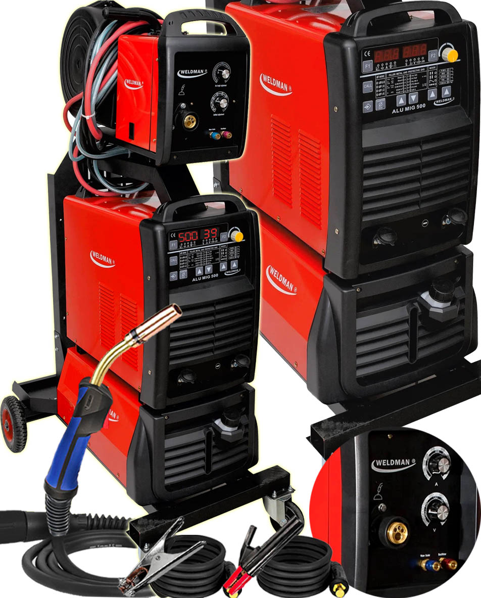 Invertorová Svářečka Migomat Weldman Alu Mig 500 4×4 Aqua Dual Puls 400V