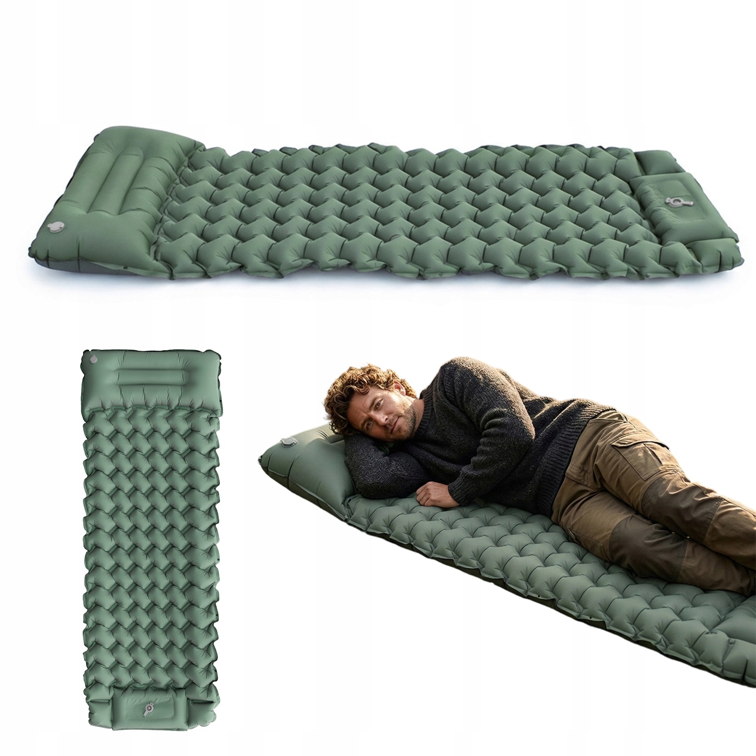 Dmuchana Mata Do Spania Z Pompa Stopą Dla Biwaków Wyposażona W Pillow