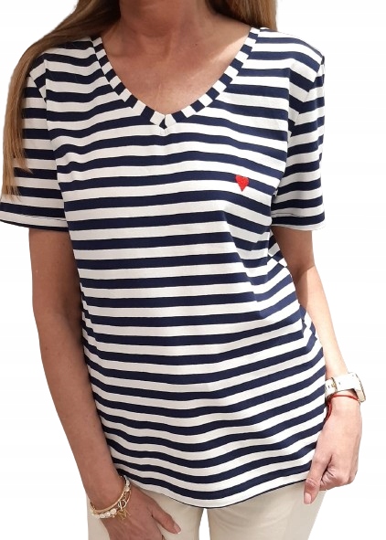 Yarn Cocomore Premium Tričko Bluza V Srdíčko Bílá Tmavě modrá 36/S