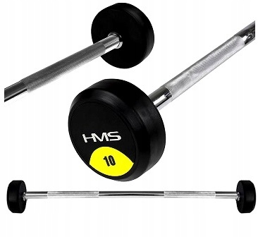 Pevná tyč Hms 10 kg Pogumovaná Osa Chromovaná 115 cm Tělocvična Dům
