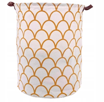 КОНТЕЙНЕР КОРЗИНА МЕШОК ДЛЯ ИГРУШЕК УЗОР ЧЕШУЯ-КОРИЧНЕВЫЙ