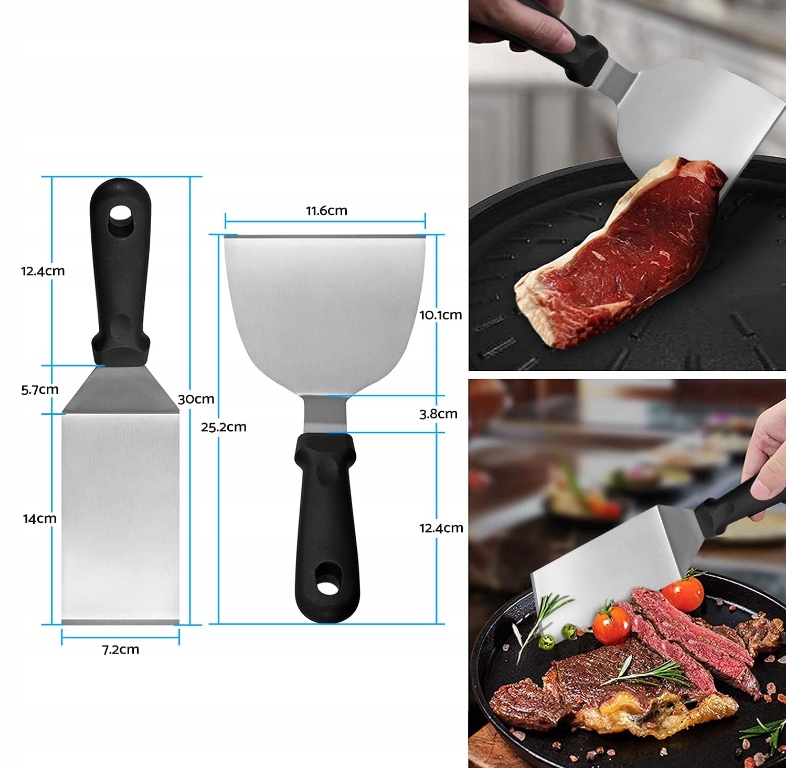 STALOWY ZESTAW GRILLOWY AKCESORIA PRZYBORY ŁOPATKI DO GRILLA 16w1 + ETUI Producent inna