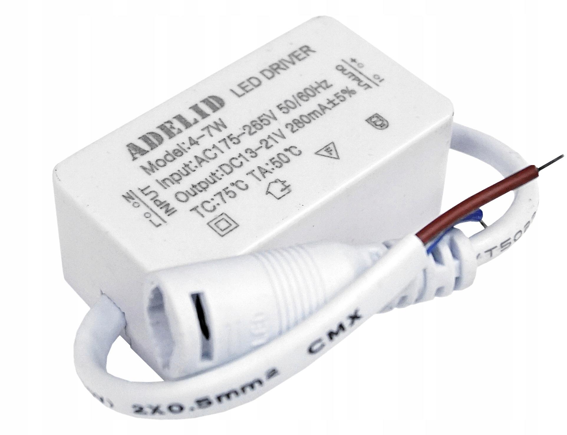 

Zasilacz Do Led Driver 4-7W 13-21V 300mA