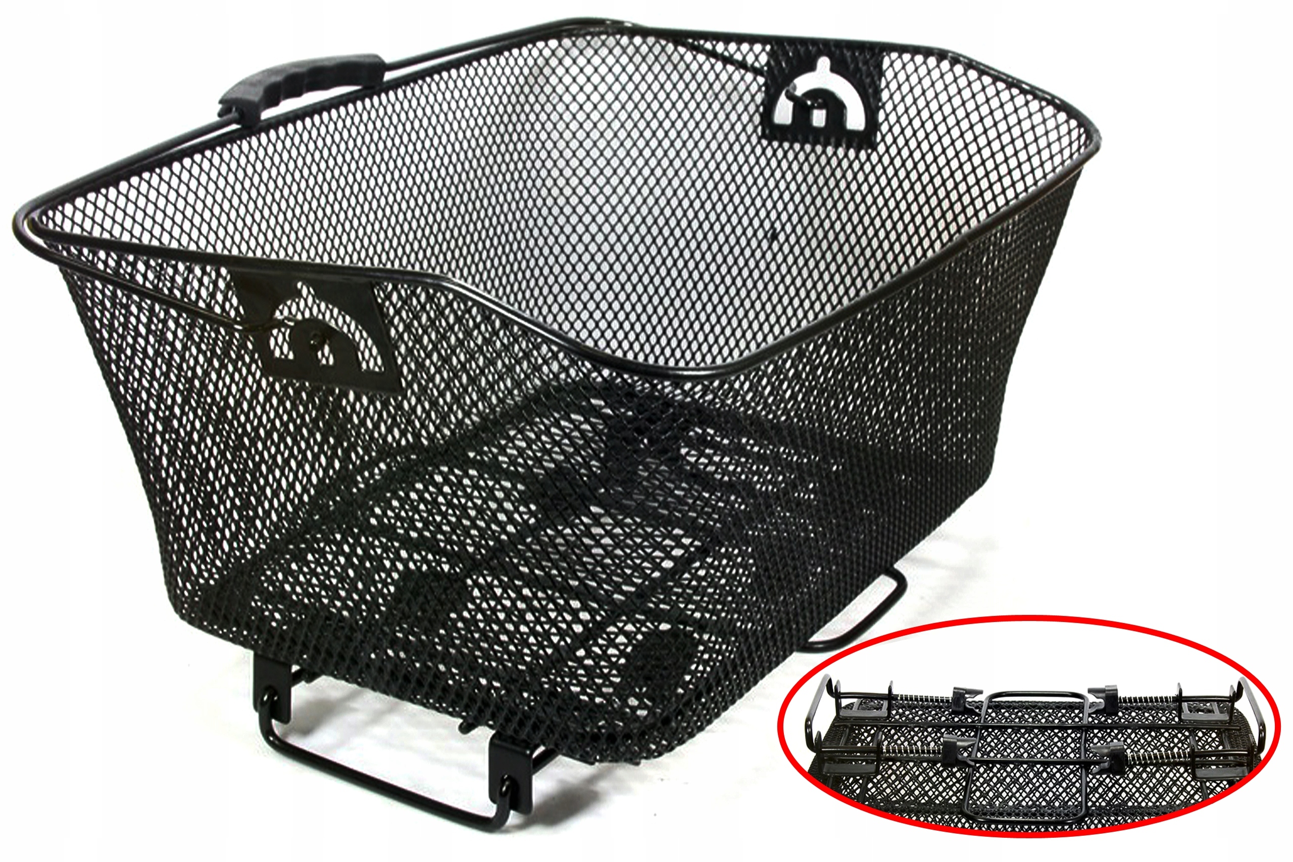 KOSZYK ROWEROWY NA BAGAŻNIK KANDS WPINANY czarny