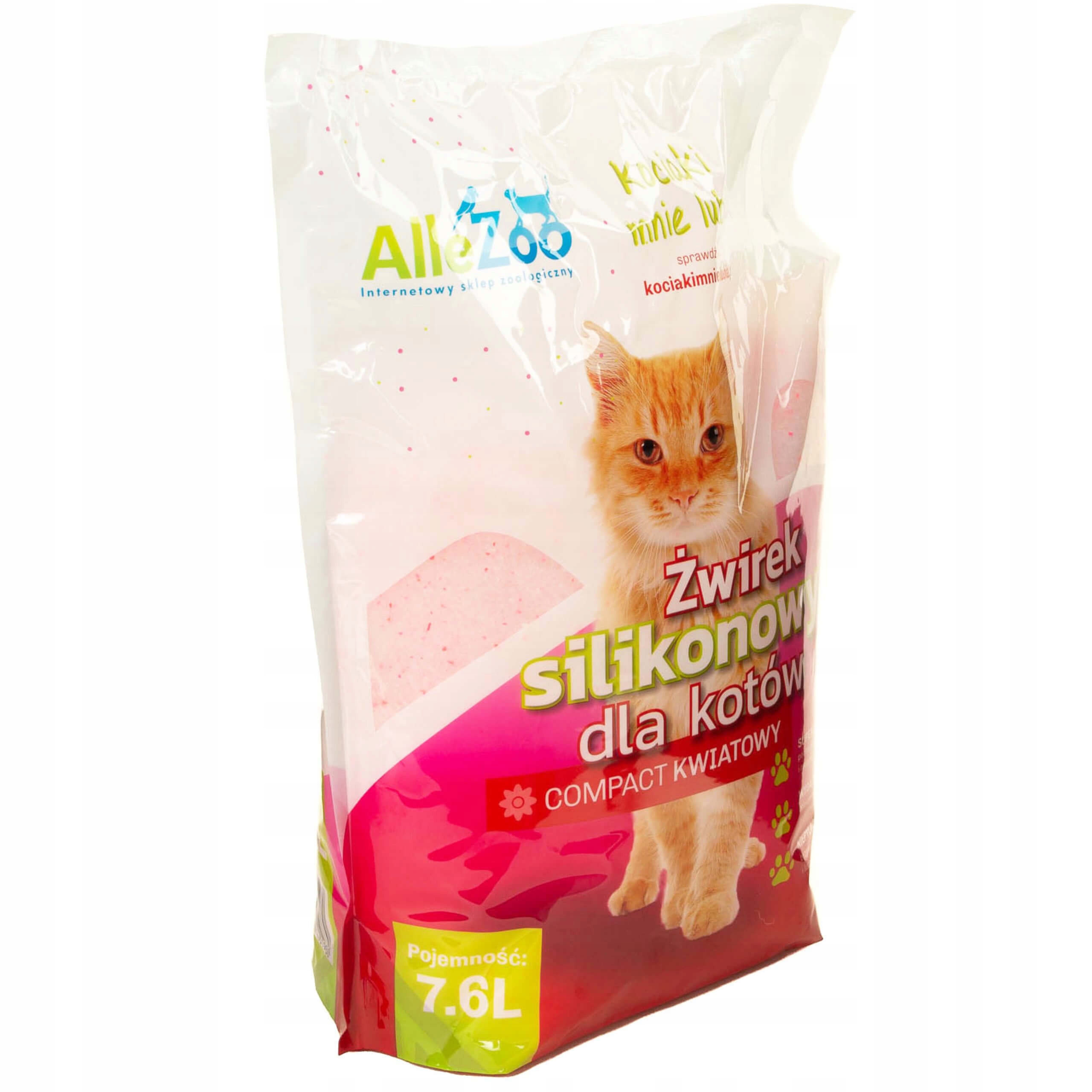 Levně 2x AlleZoo Silikonové Stelivo Pro Kočky Compact Drobný Květinový 7,6 l