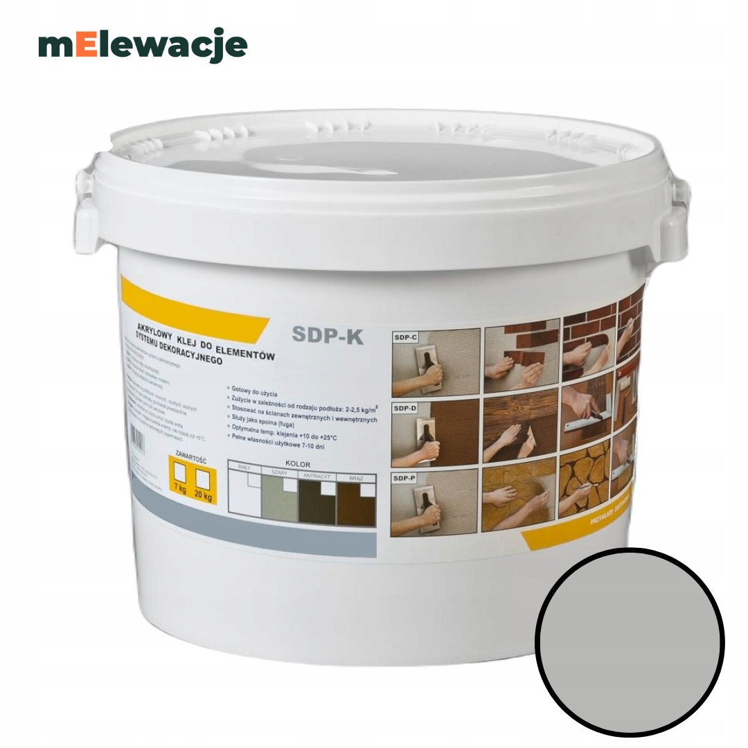 Klej do deski elewacyjnej klinkier 7 kg SZARY