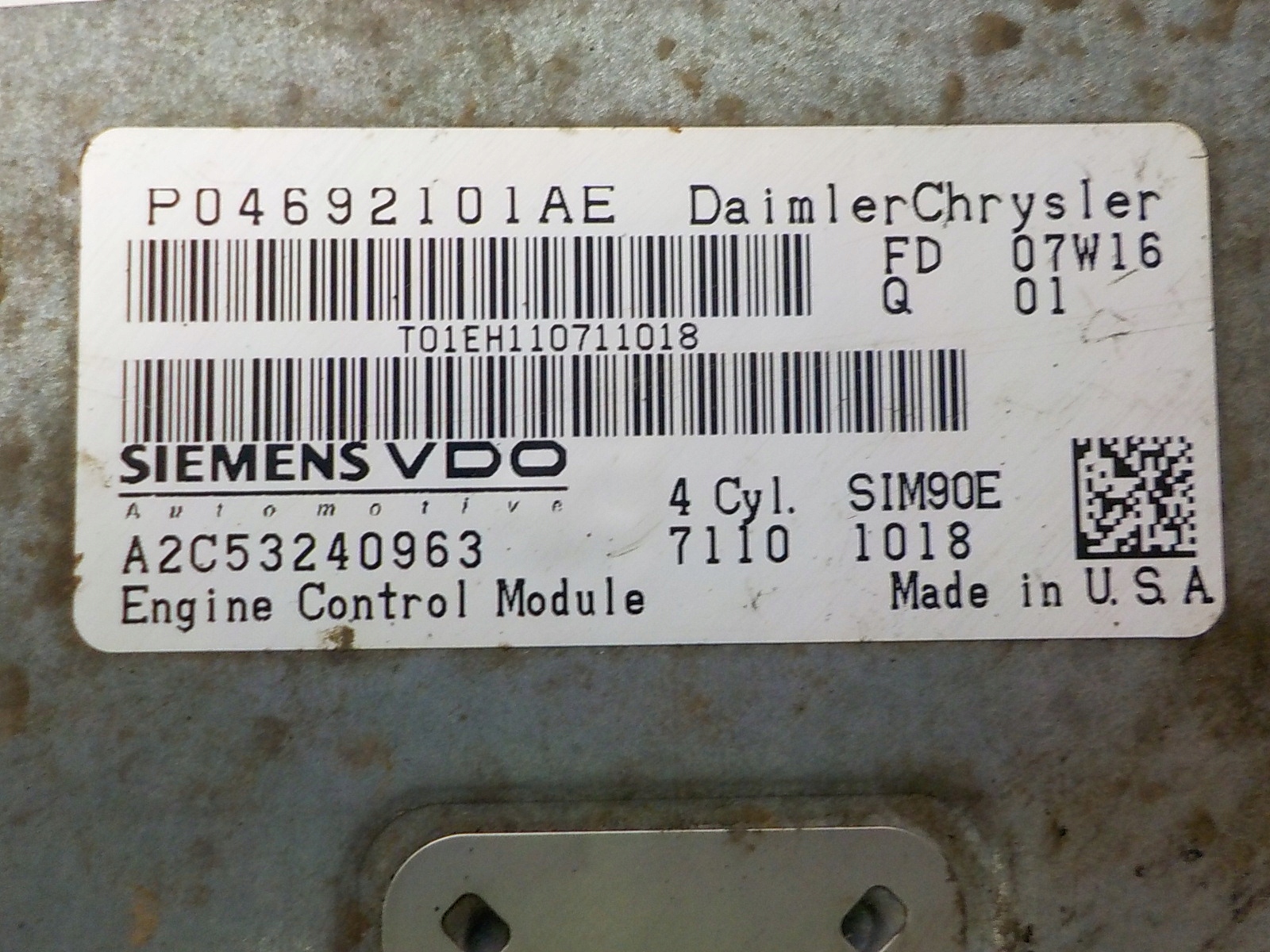 DODGE computer Centralina P04692101AE A2C53240963