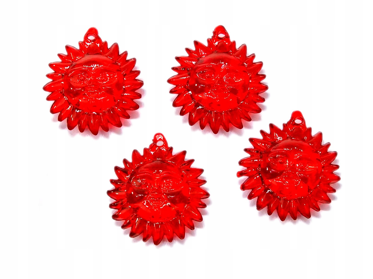 Zawieszka 29mm akrylowa Słońce Czerwone 2szt
