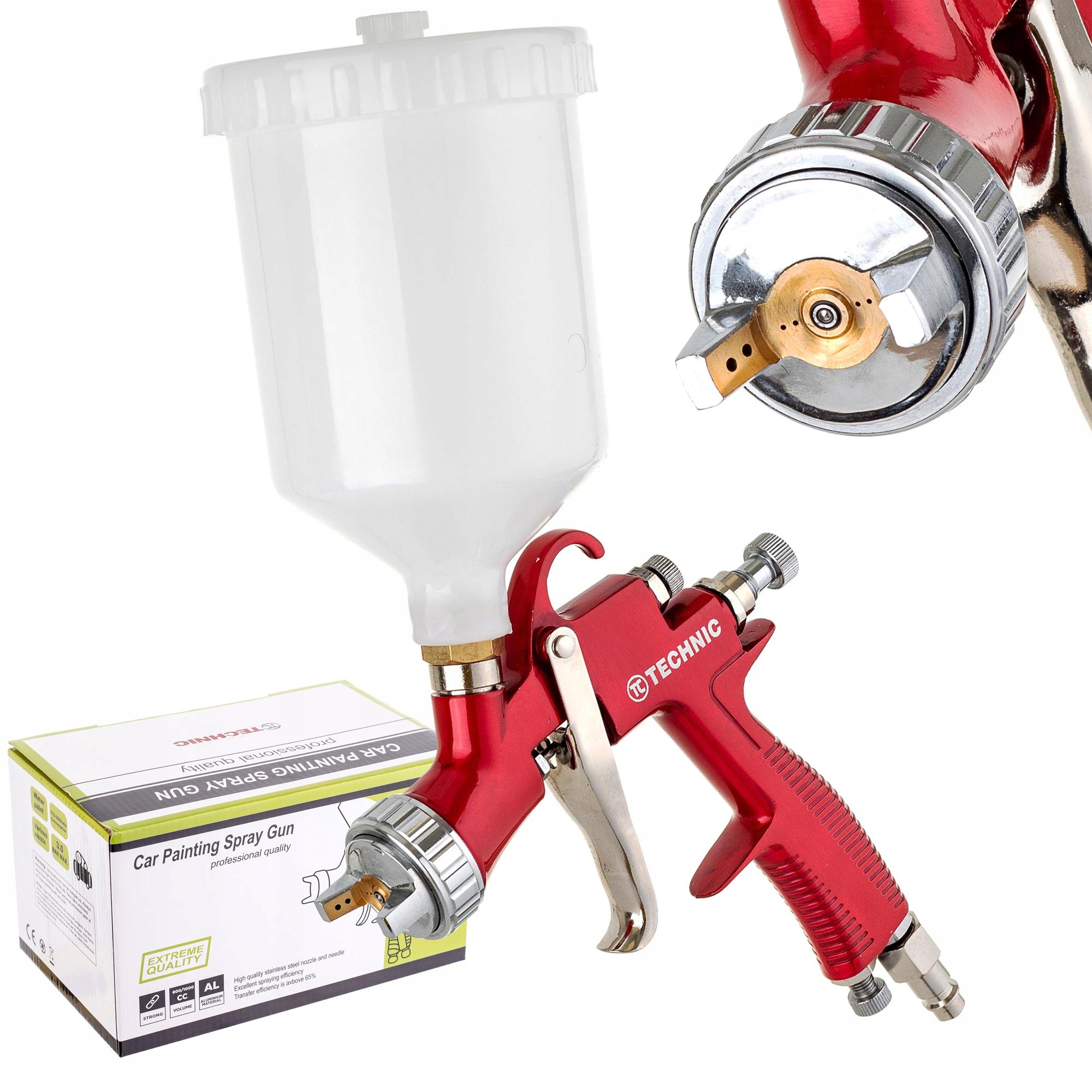Lakovací Pistole Tryska 1,5 MM Lvlp Plastová Nádrž Pro