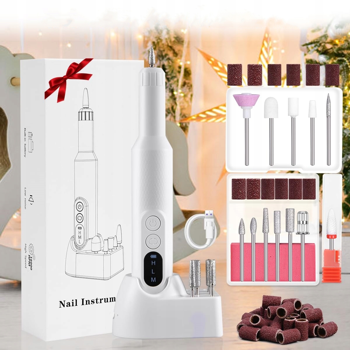 Mini Frezarka do Paznokci Manicure Zestaw 20000RPM+66pcs Tasma Szlifierska Kod producenta C1330