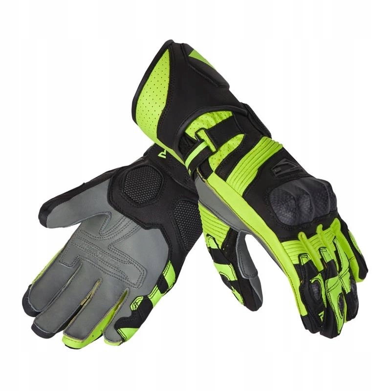 Kožené motocyklové rukavice Rebelhorn Fighter Black/fluo Darčeky