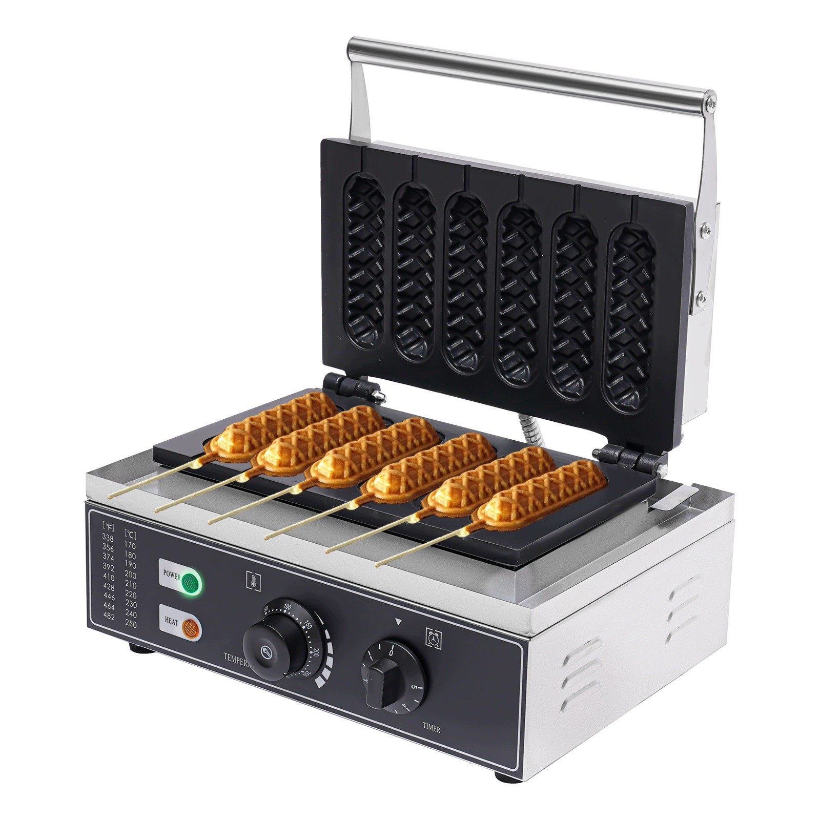 Gofrownica Gastronomiczna Na 6 Hotdogów 1500W Regulacja Temperatury