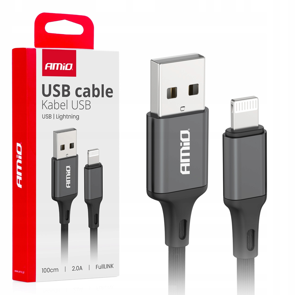 Kabel do ładowania Usb-a Lightning Iphone 2A 100cm FullLINK AMIO-03901