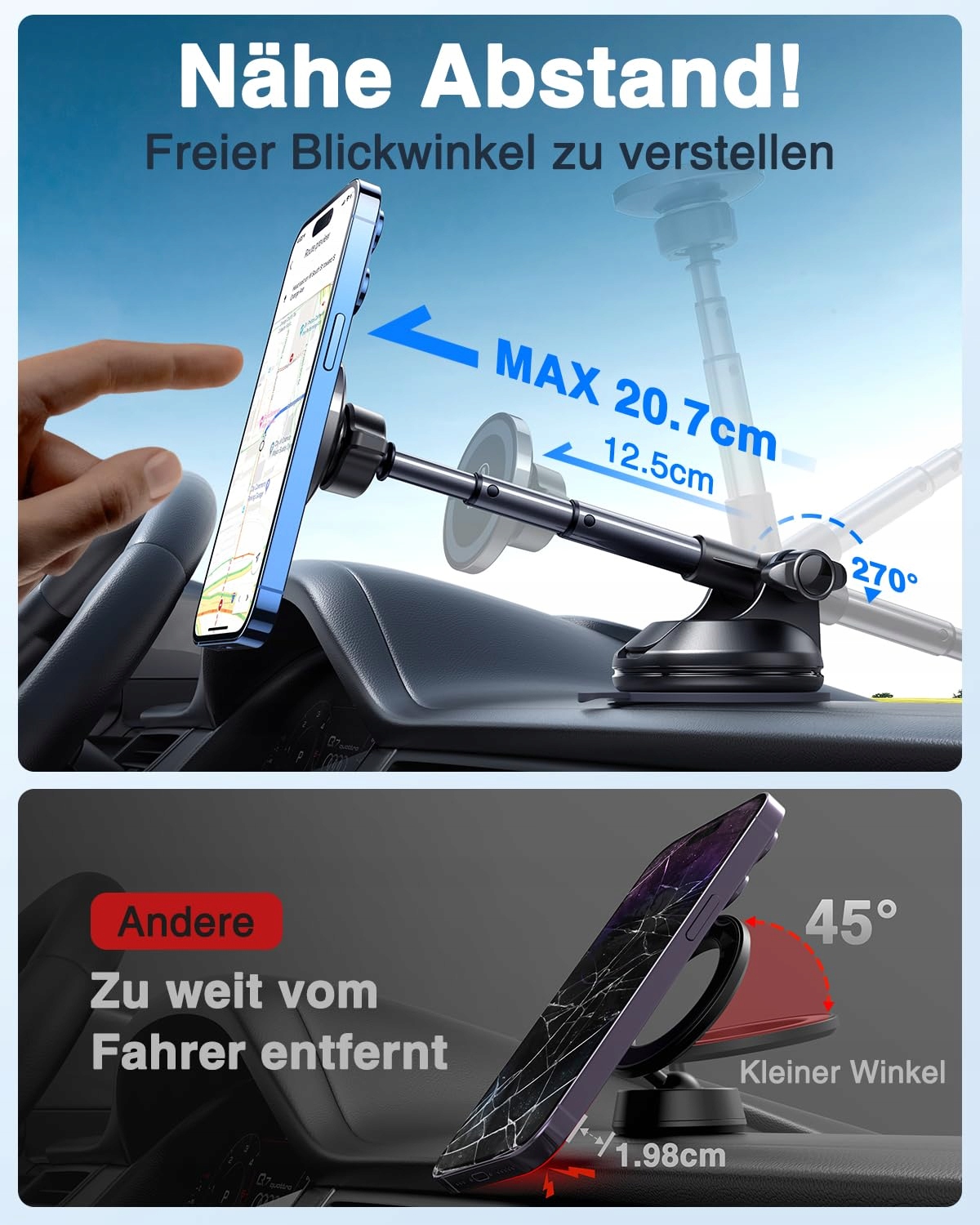 VANMASS Magnetyczny Uchwyt Samochodowy do MagSafe iPhone 16 15 14 — miniatura 3
