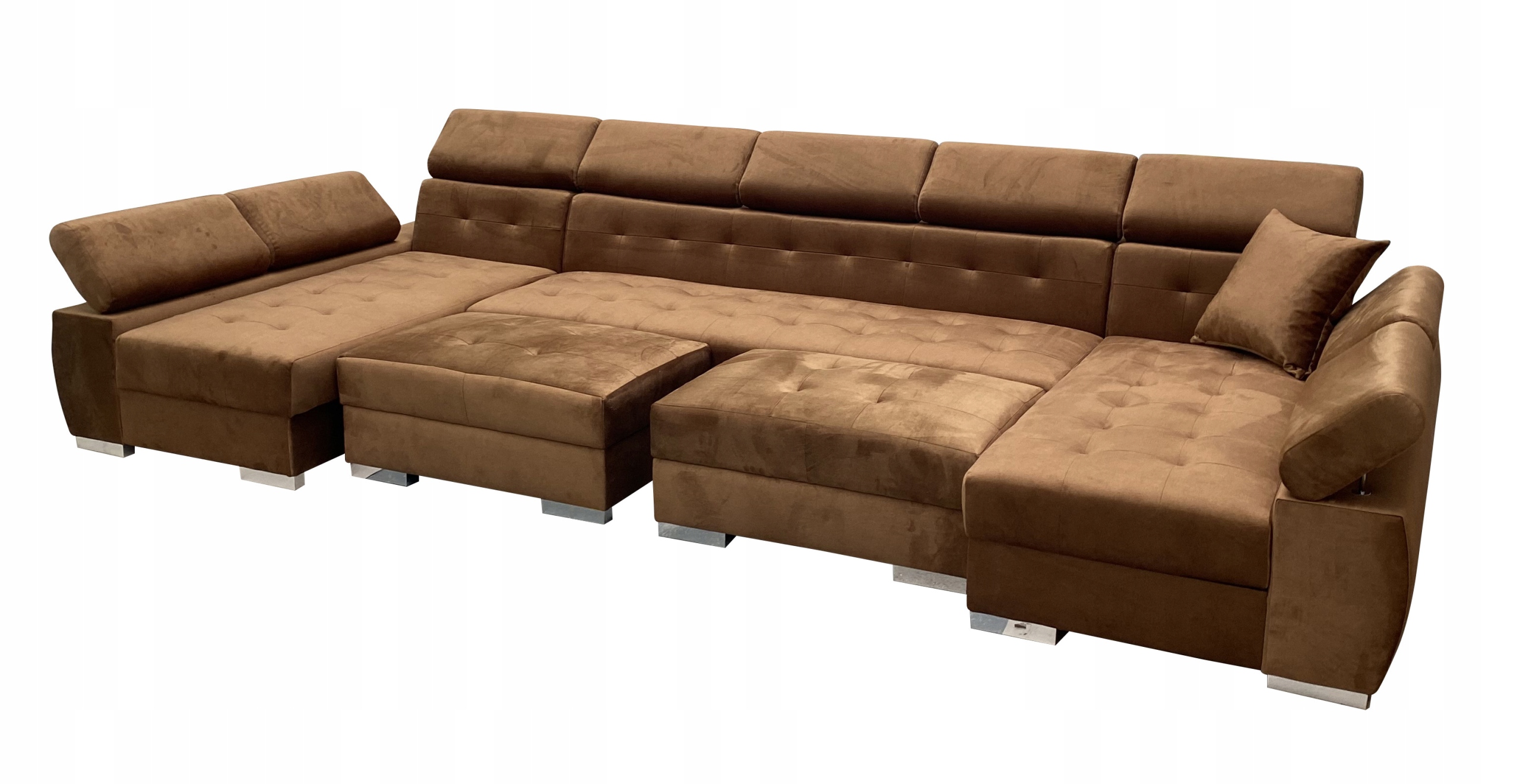 NAROŻNIK ASLAN U MIDI RUCHOME ZAGŁÓWKI Materiał obicia welur