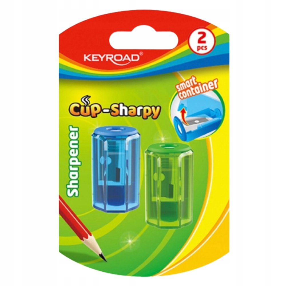 KEYROAD TEMPERÓWKA RĘCZNA CUP-SHARPY 2 SZT. 8 MM KOLOROWA OSTRZA STALOWE