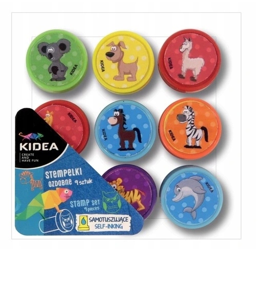 KIDEA STEMPELKI KOLOROWE OZDOBNE B 9 SZTUK