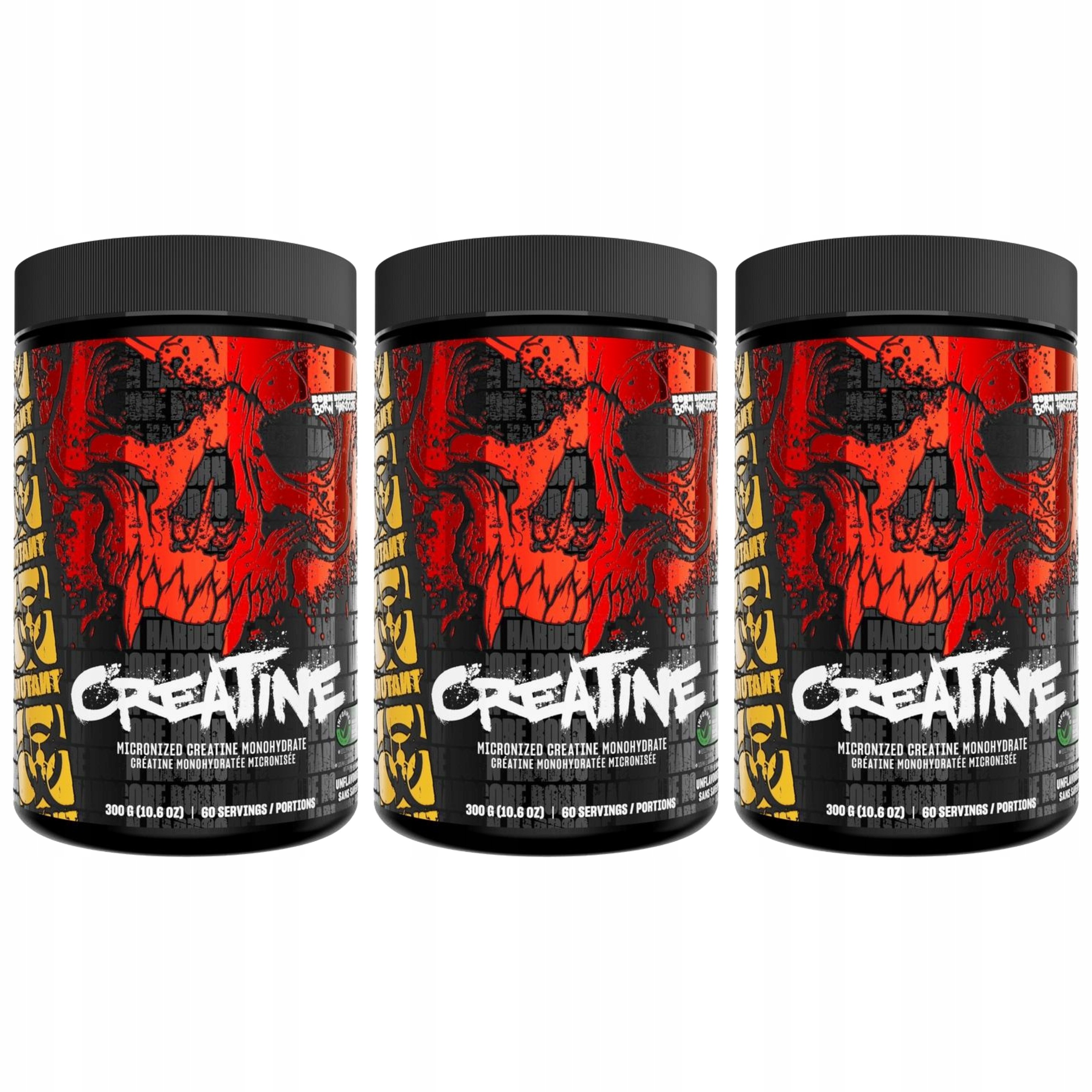 3x Kreatin Monohydrát 300 g Síla Svalová hmota Pevnost Mutant