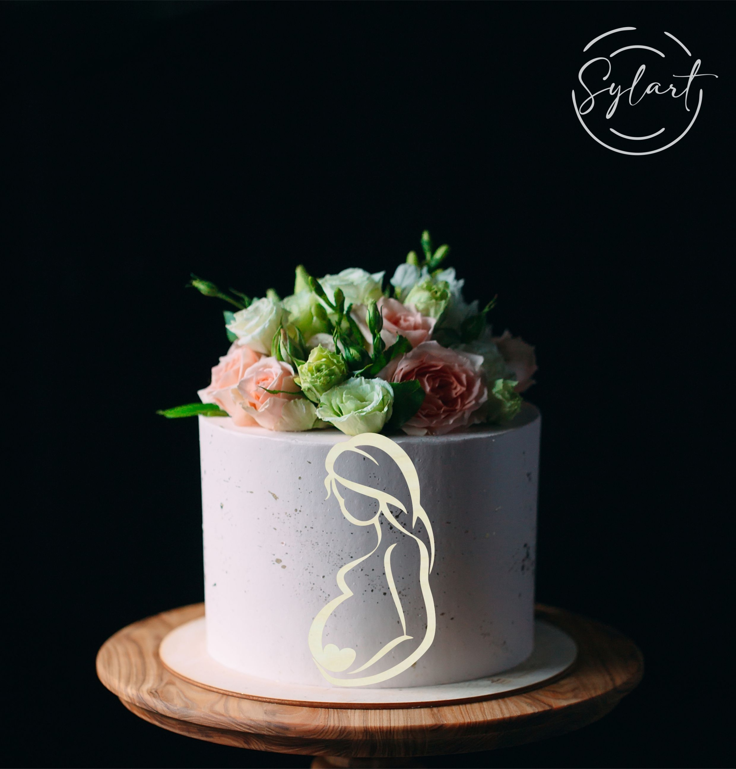 

Topper Linearny Kobieta Ciąża Baby Shower Sklejka