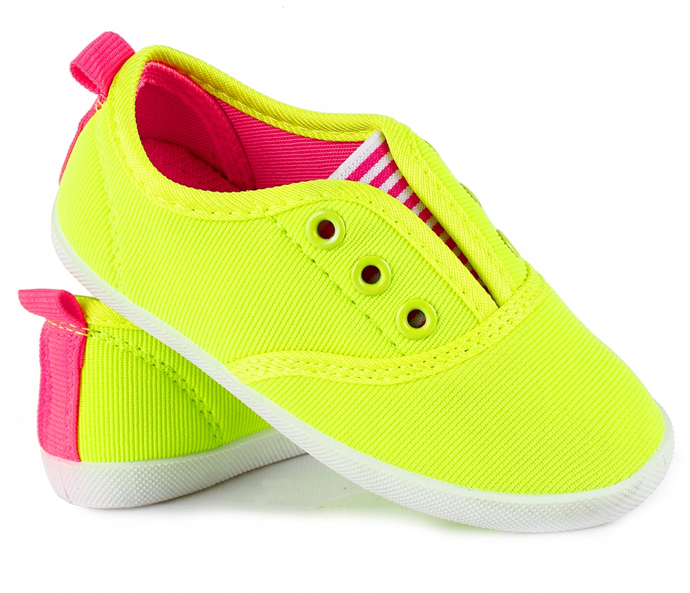 

Trampki neonowe Tenisówki wsuwane Slip lekkie 28