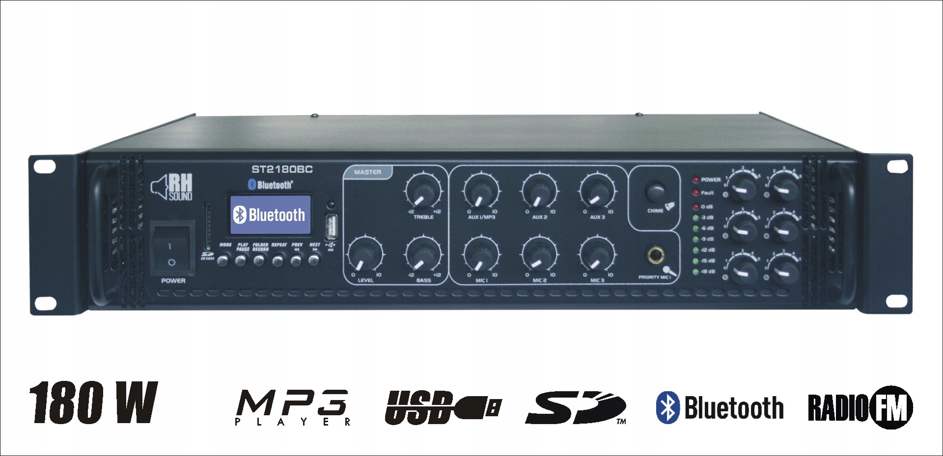 RH Sound ST-2180BC 100V wzmacniacz radiowęzłowy Kod producenta ST-2180BC + FM + BT