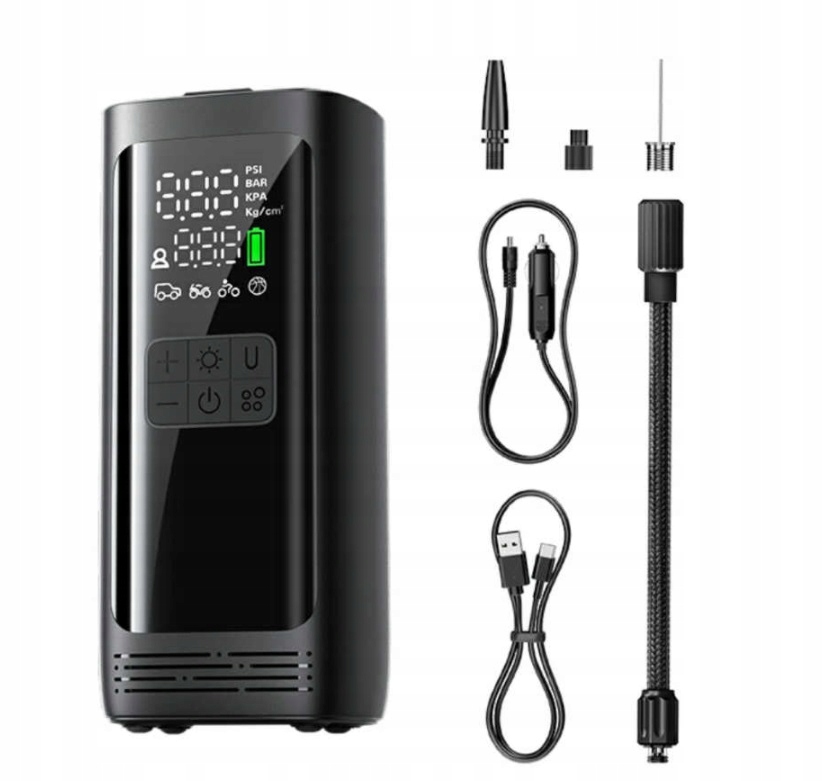 Elektrická Pumpa Kompresor pro pneumatiky motocyklu a matrace 3v1 Powerbank