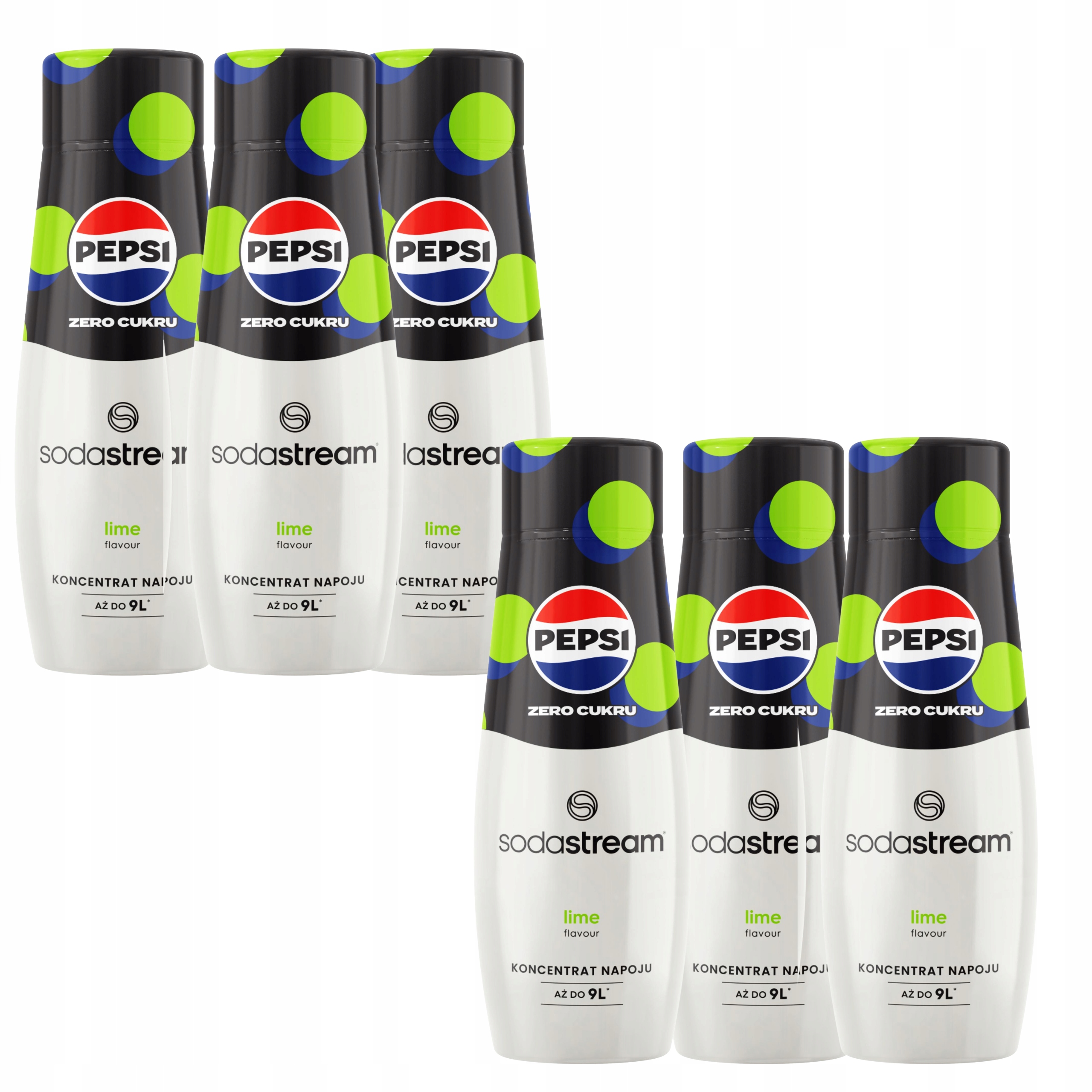 Zestaw sześciu syropów Sodastream 6x Pepsi Max Lime bez cukru
