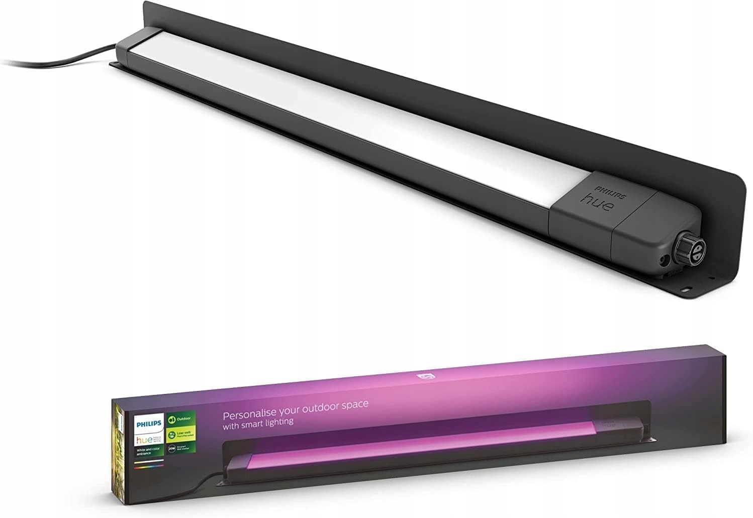 Lineárna vonkajšia Led záhradná lampa Philips Hue Amarant 80 cm IP65 Rgb