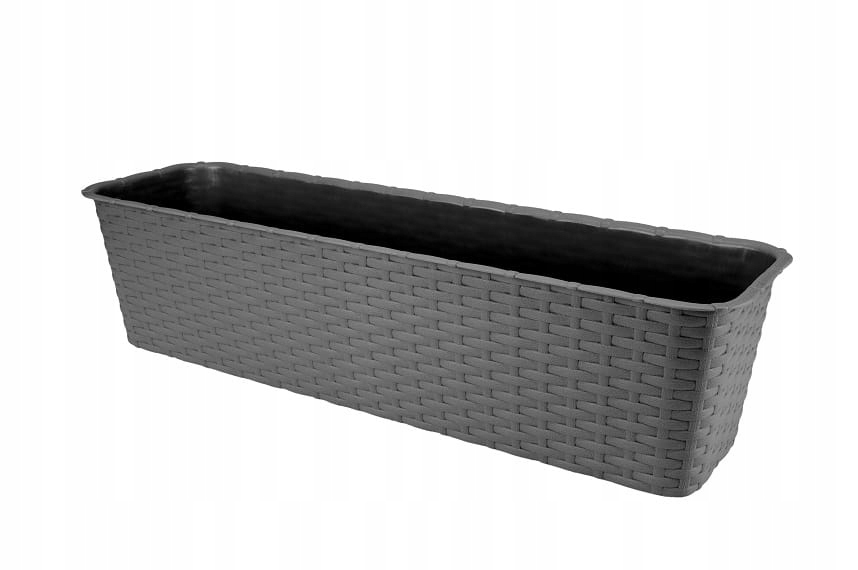 

Doniczka skrzynka balkonowa Rattan 59 cm grafitowa