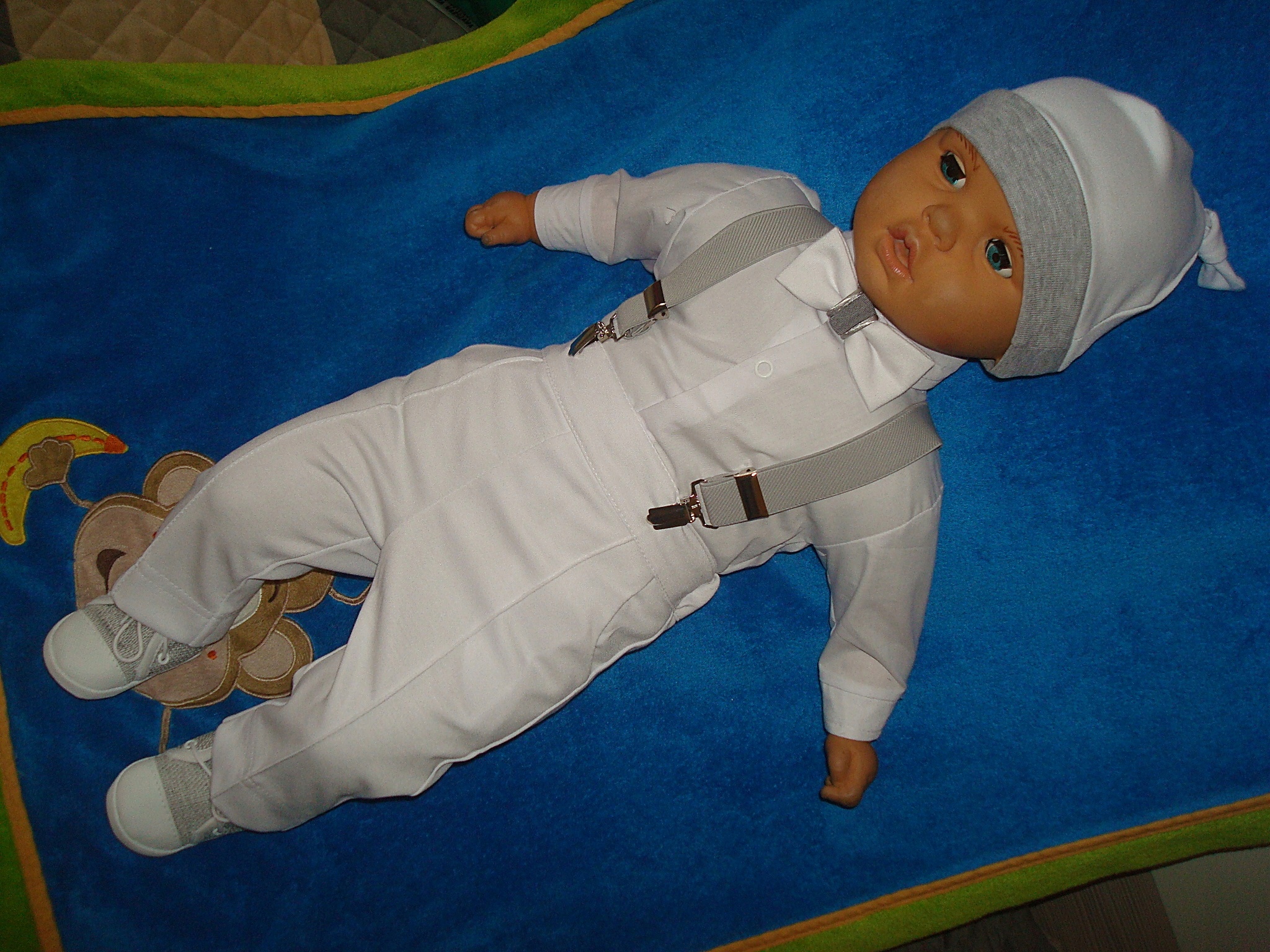 BAWEŁNA MARYNARKA KOMPLET UBRANKO/CHRZTU/WESELE/62 Płeć Chłopcy