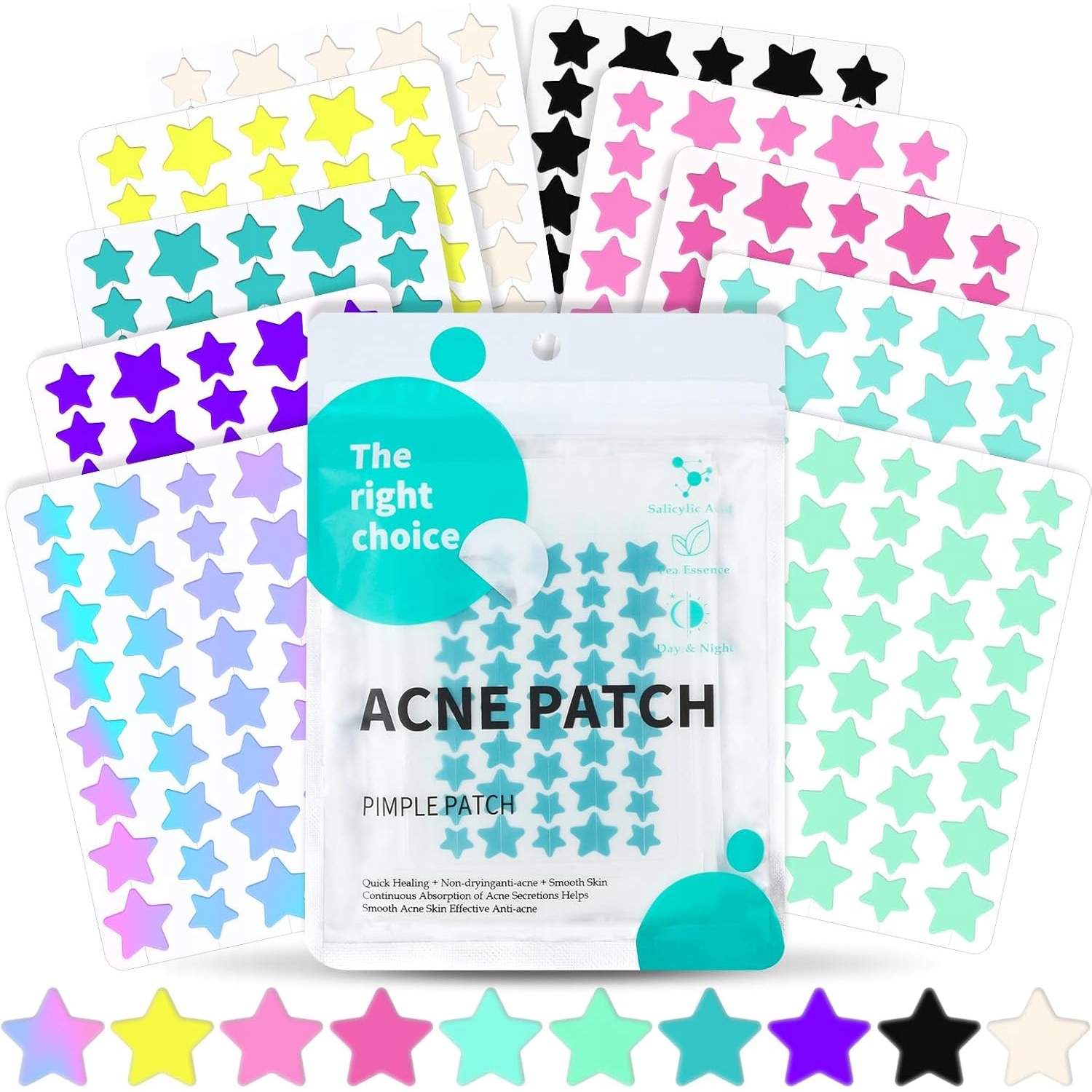 Plátky Na Pupínky Akné 400 ks Hvězdičky Pimple Patch
