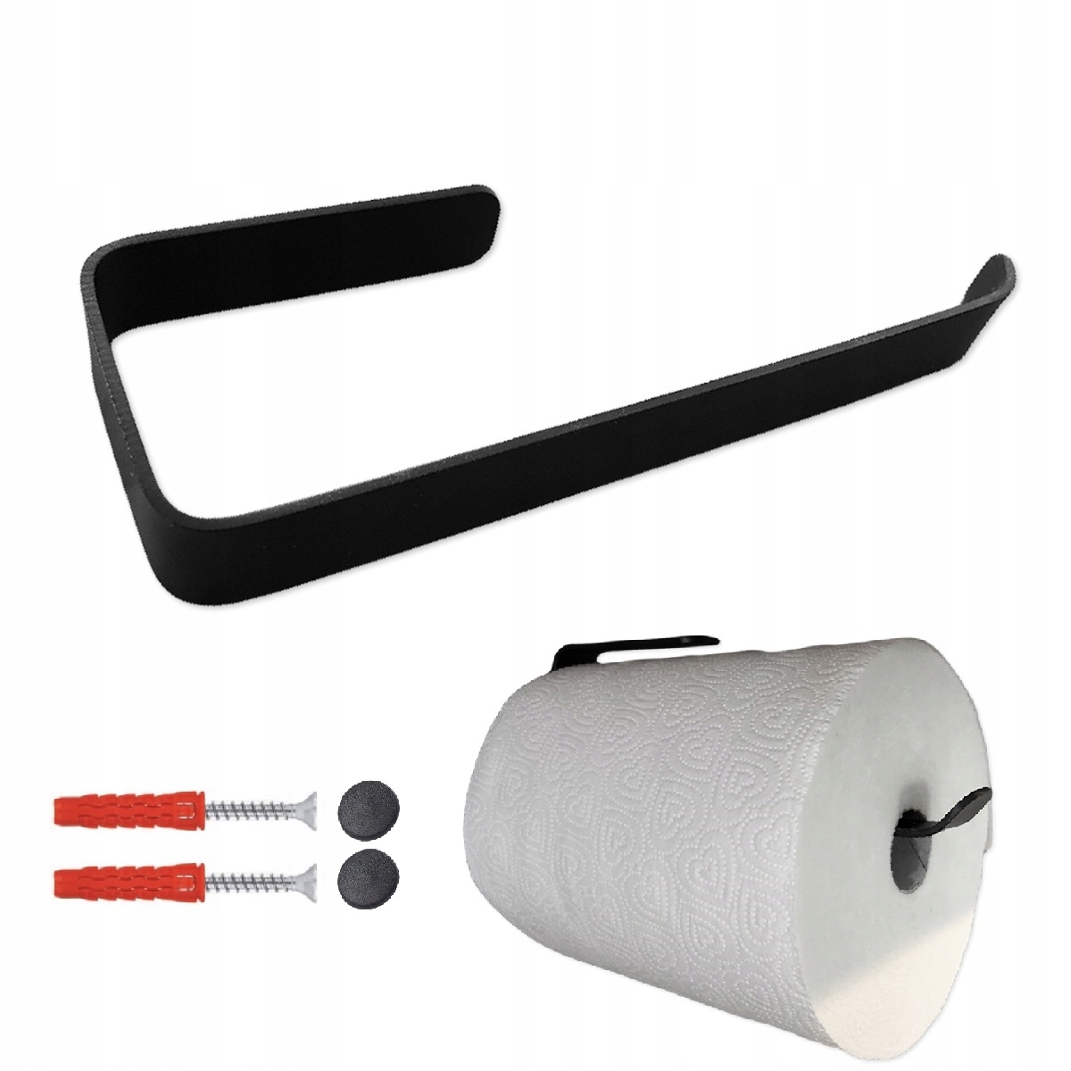 ZESTAW Uchwyt wieszak na ręcznik papierowy czarny EAN (GTIN) 5905575527028