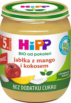 Hipp jabłka z mango, i kremowym kokosem, 160g