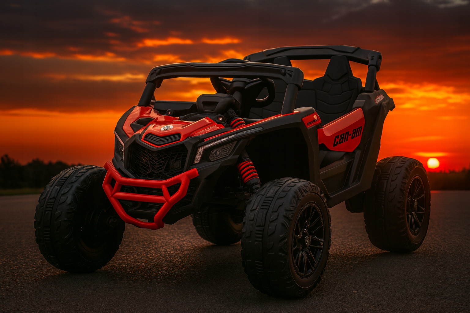 Auto na akumulator pilot skóra EVA 4x4 180W MAVERIK CAN-AN czerwony PRAWKO