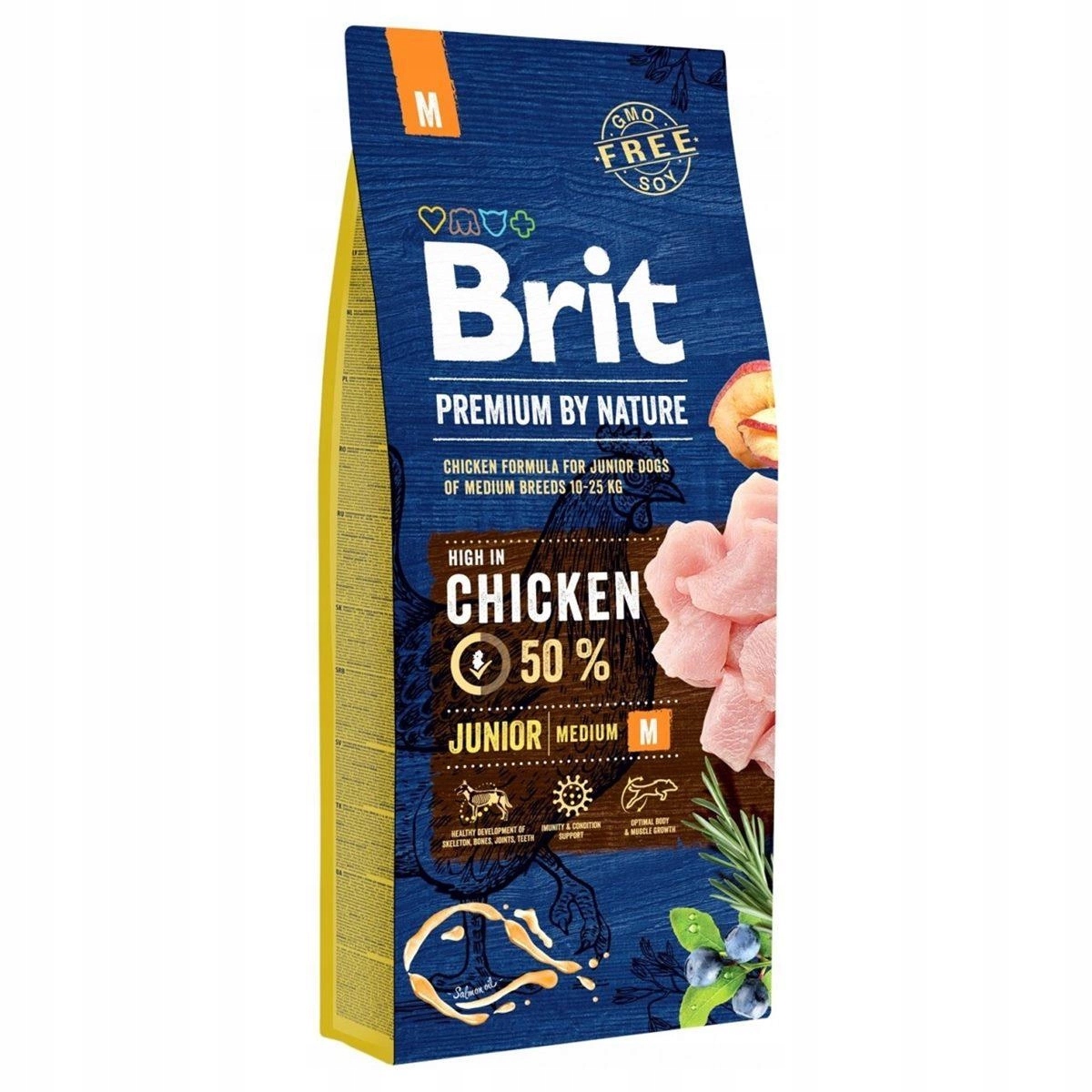 Levně Suché krmivo pro psy Brit Chicken Junior Medium M 15 kg Kuře