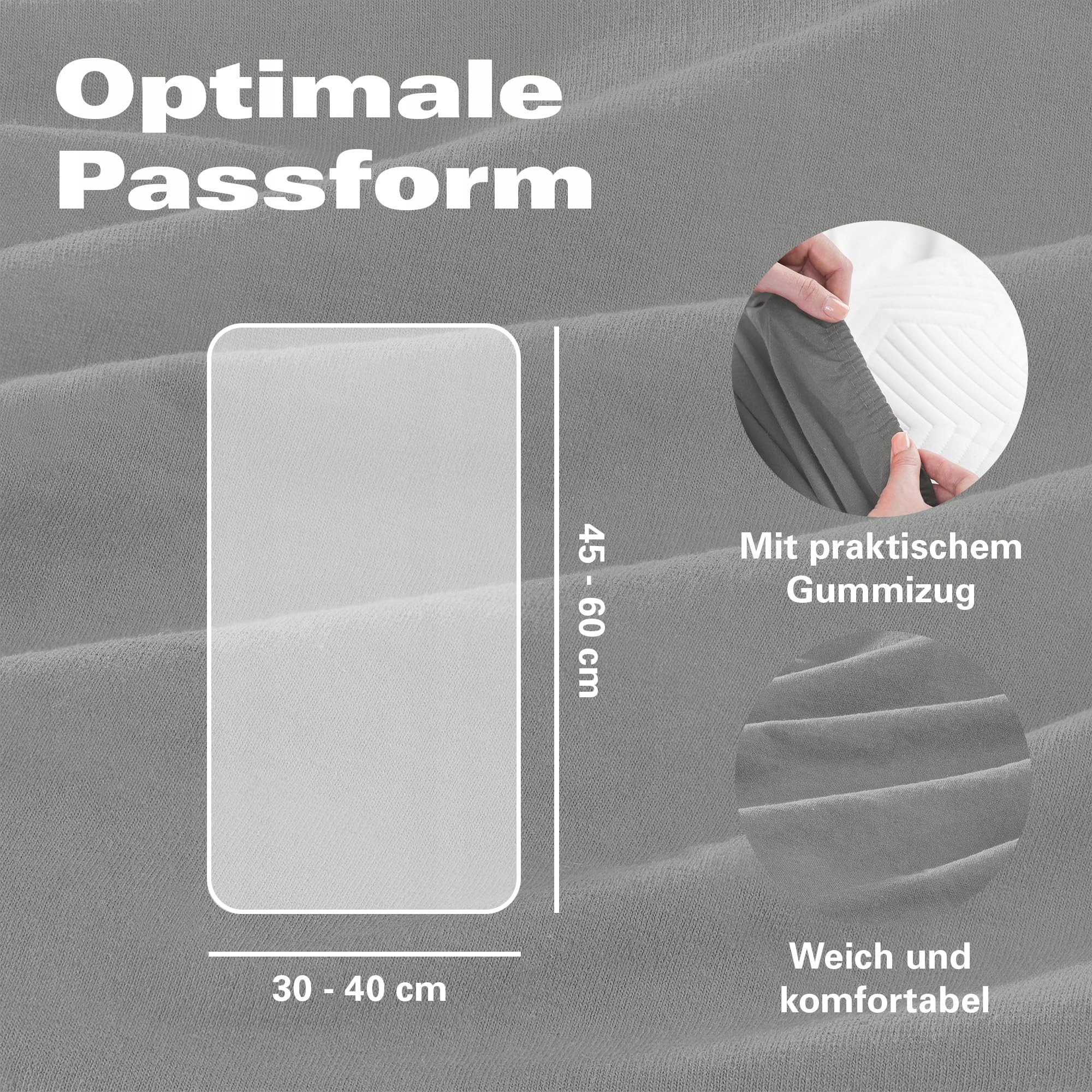BASATEX Bio Pillowcases 2pcs 40x60cm 45x65cm Cotton GOTS Anthracyt Poszewki — miniatura 5