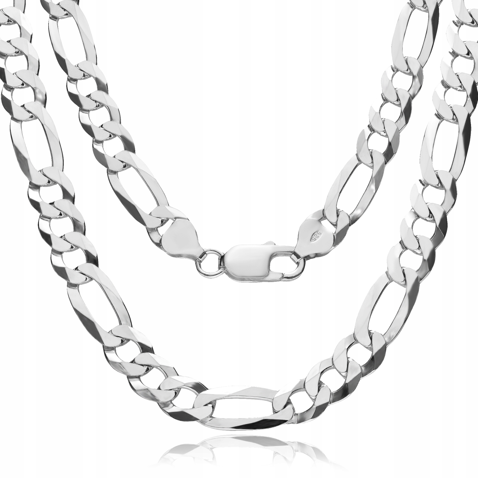 Figaro Řetěz Stříbrný Pánský Silný Stříbro 50 cm