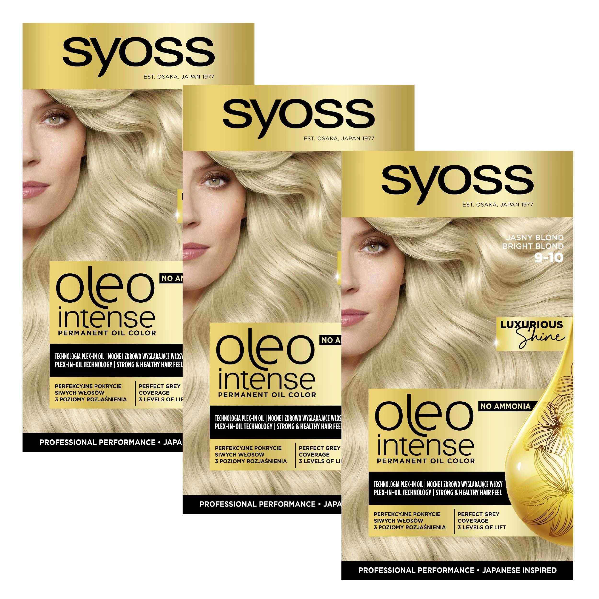 3X Farba Do Włosów Jasny Blond Bez Amoniaku Syoss