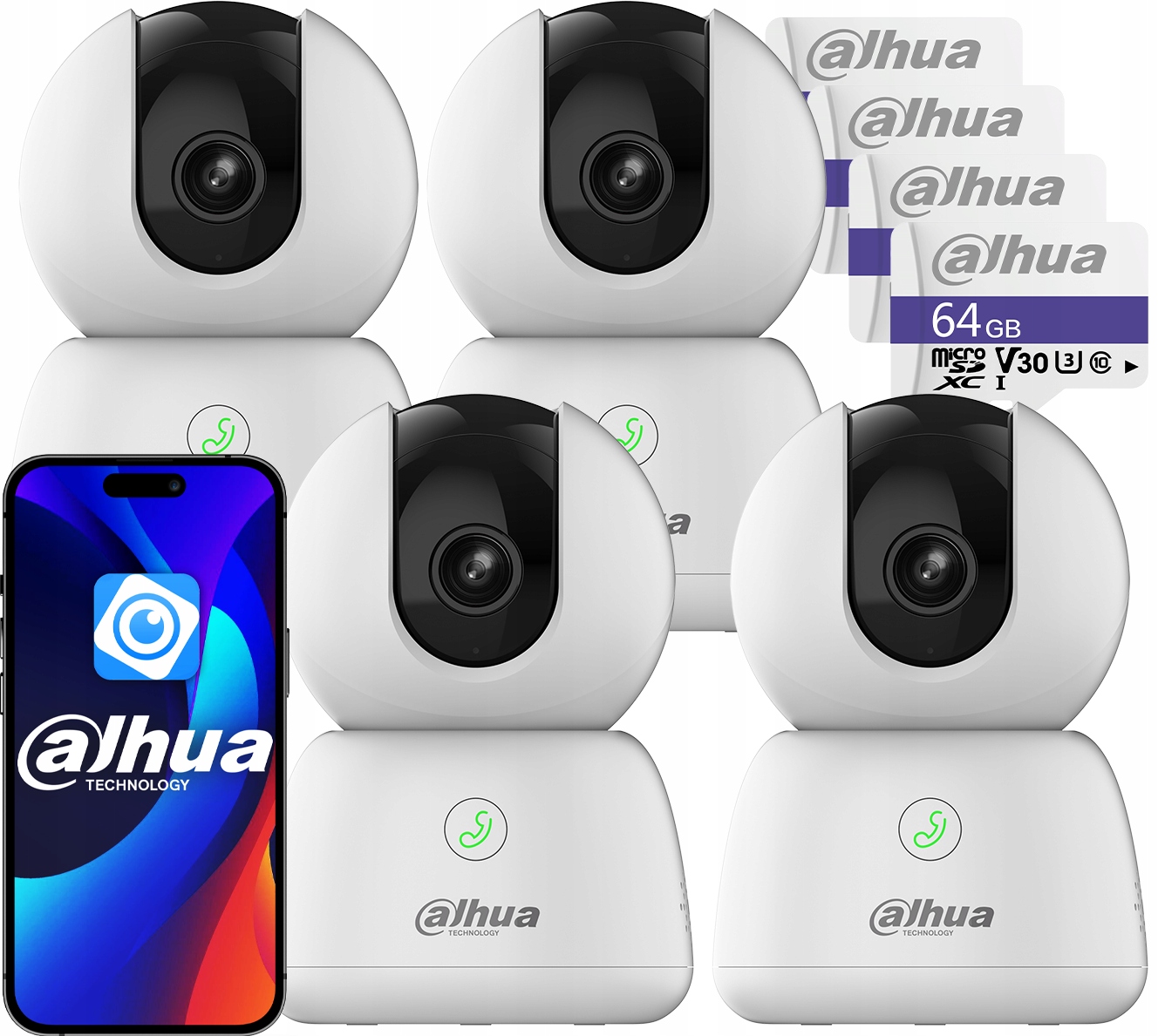 4x 5Mpx otočná WiFi kamera Dahua H5B Hero Nita Interná Audio 64GB