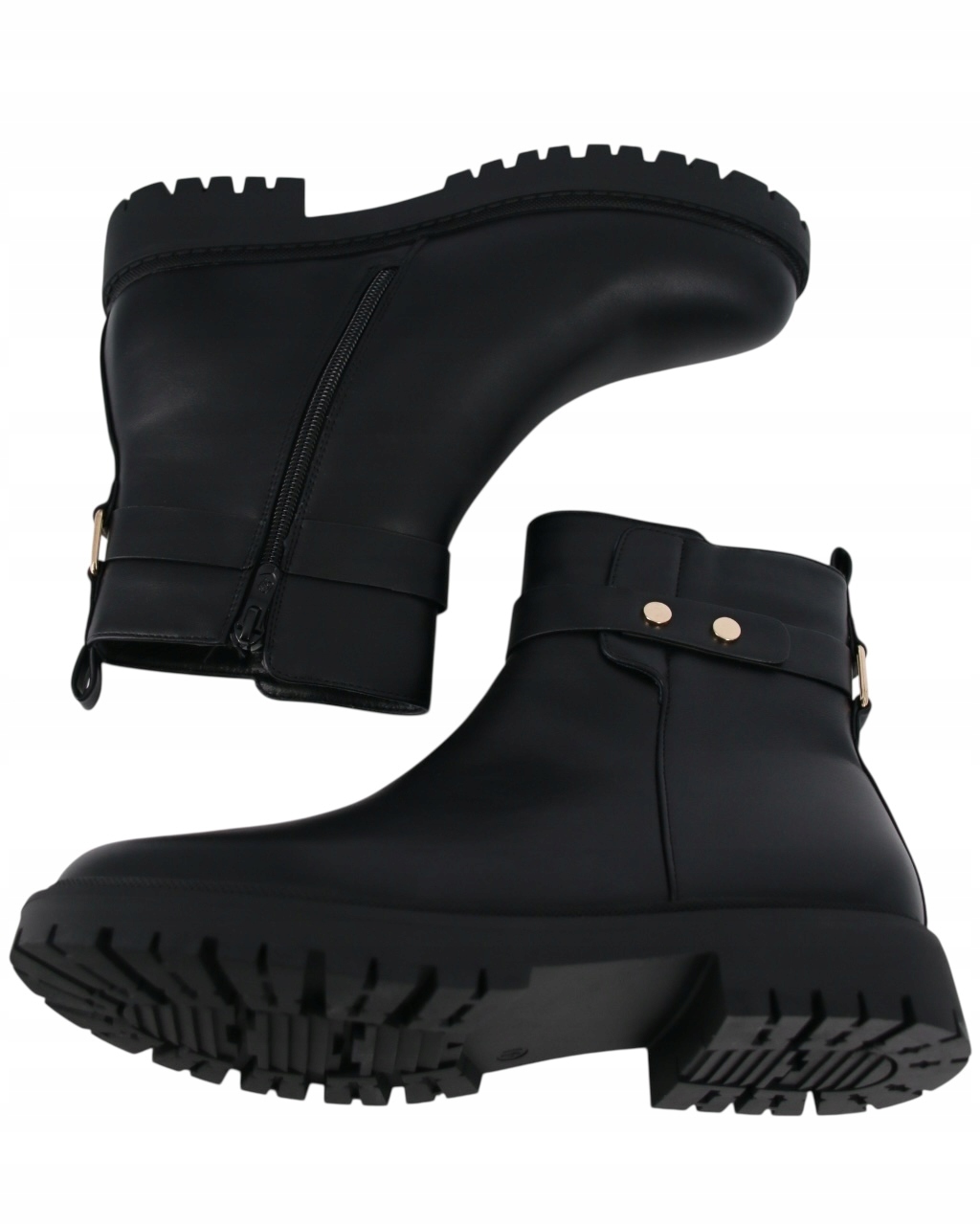 Dámské Kotníkové Boty Na Podpatku 3,5 cm Trapery Workery Černé Velké Velikosti 42