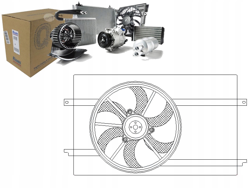 Ventilátor Chladiče (s Krytem) Mitsubishi Colt C