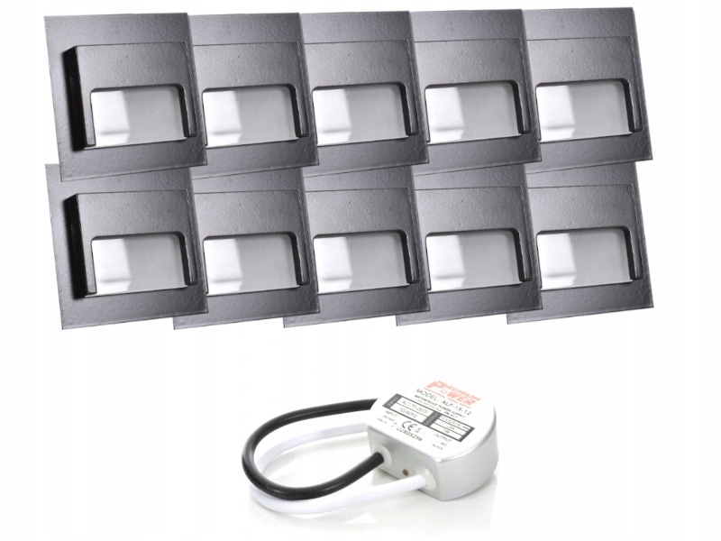 Sada schodišťových svítidel Halogen Led 10x napájecí adaptér
