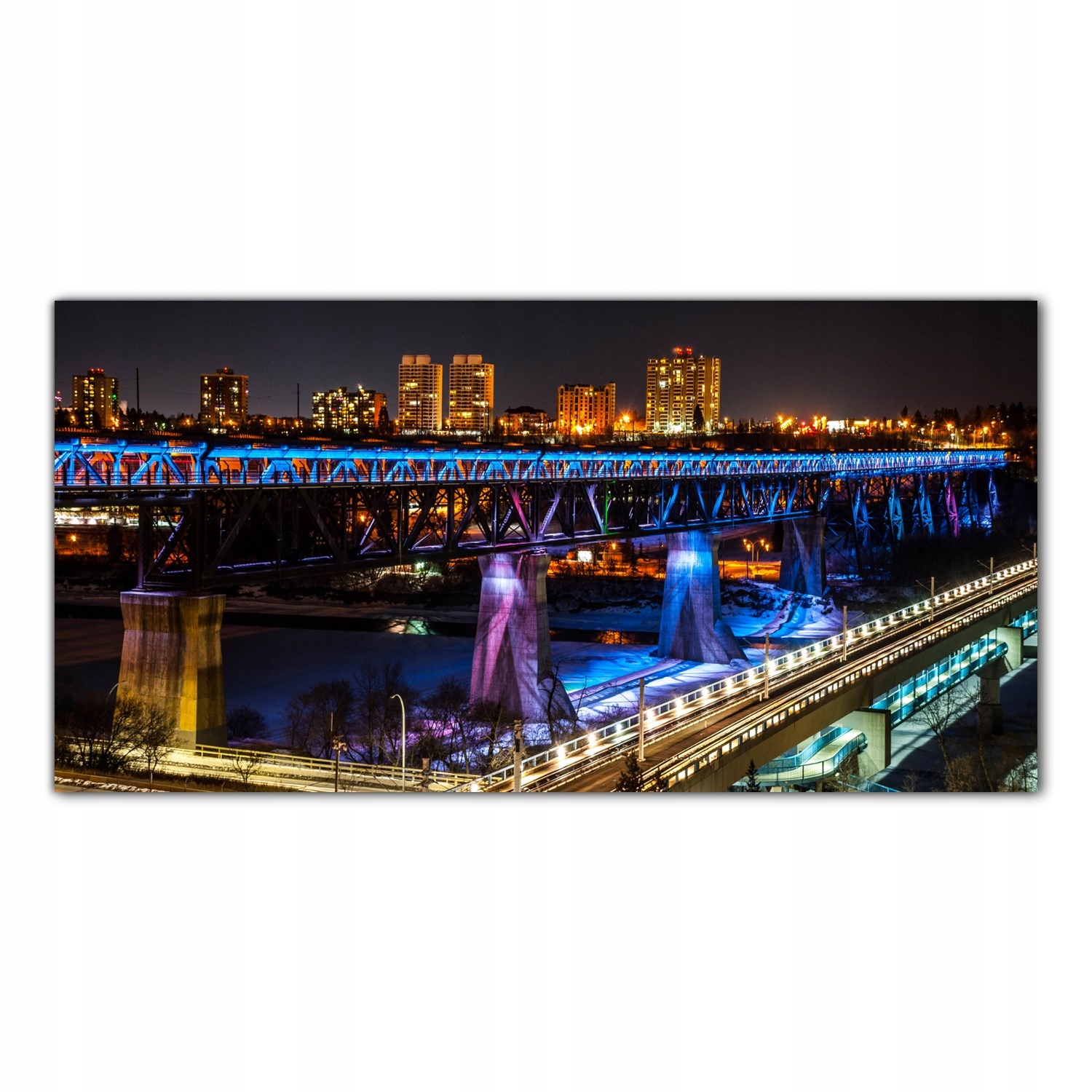 Obraz Sklo Fotoobraz Mesto Noc svetla 120x60