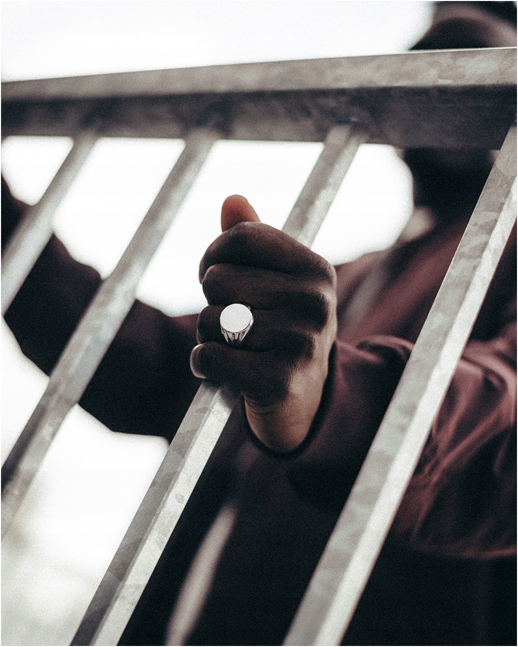 Pierścionek srebrny sygnet męski gładki OKRĄGŁY rodowany SREBRO 925 Marka Blingart