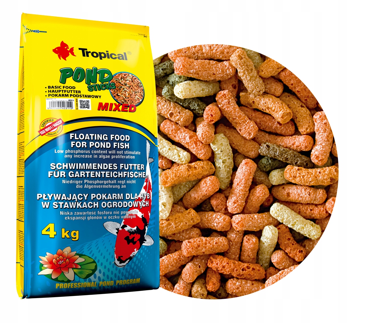 

Tropical Pokarm Dla Ryb Pond Sticks Mixed 50L