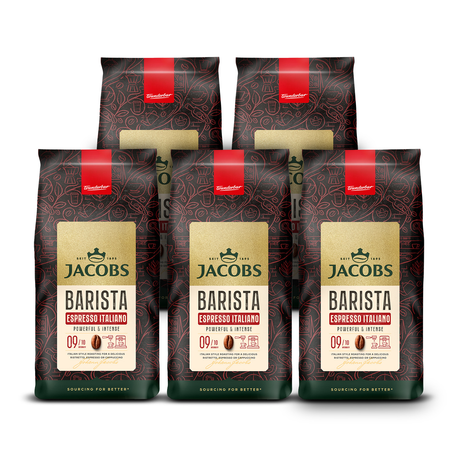 Kawa ziarnista Jacobs Barista Espresso Italiano 5x 1kg zestaw