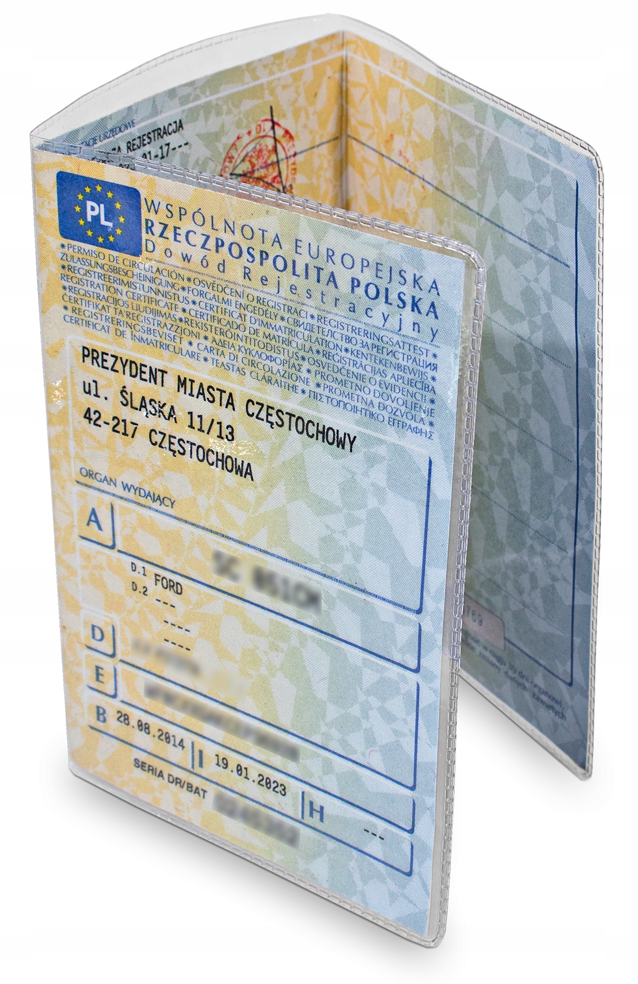 OKŁADKA ETUI NA DOWÓD REJESTRACYJNY PRZEZROCZYSTA CASE Marka bez marki