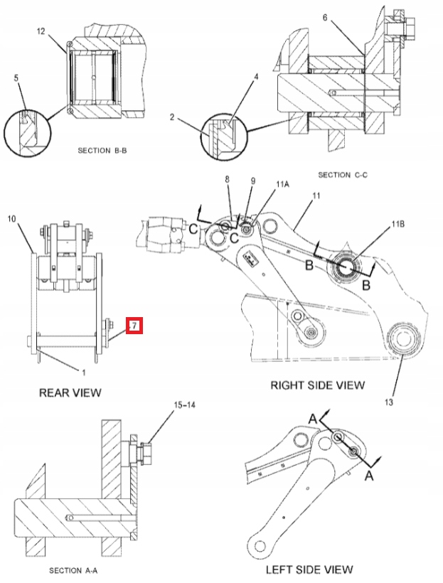 1980868 - Штифт экскаватор Cat M313C M315C M316D 50X385