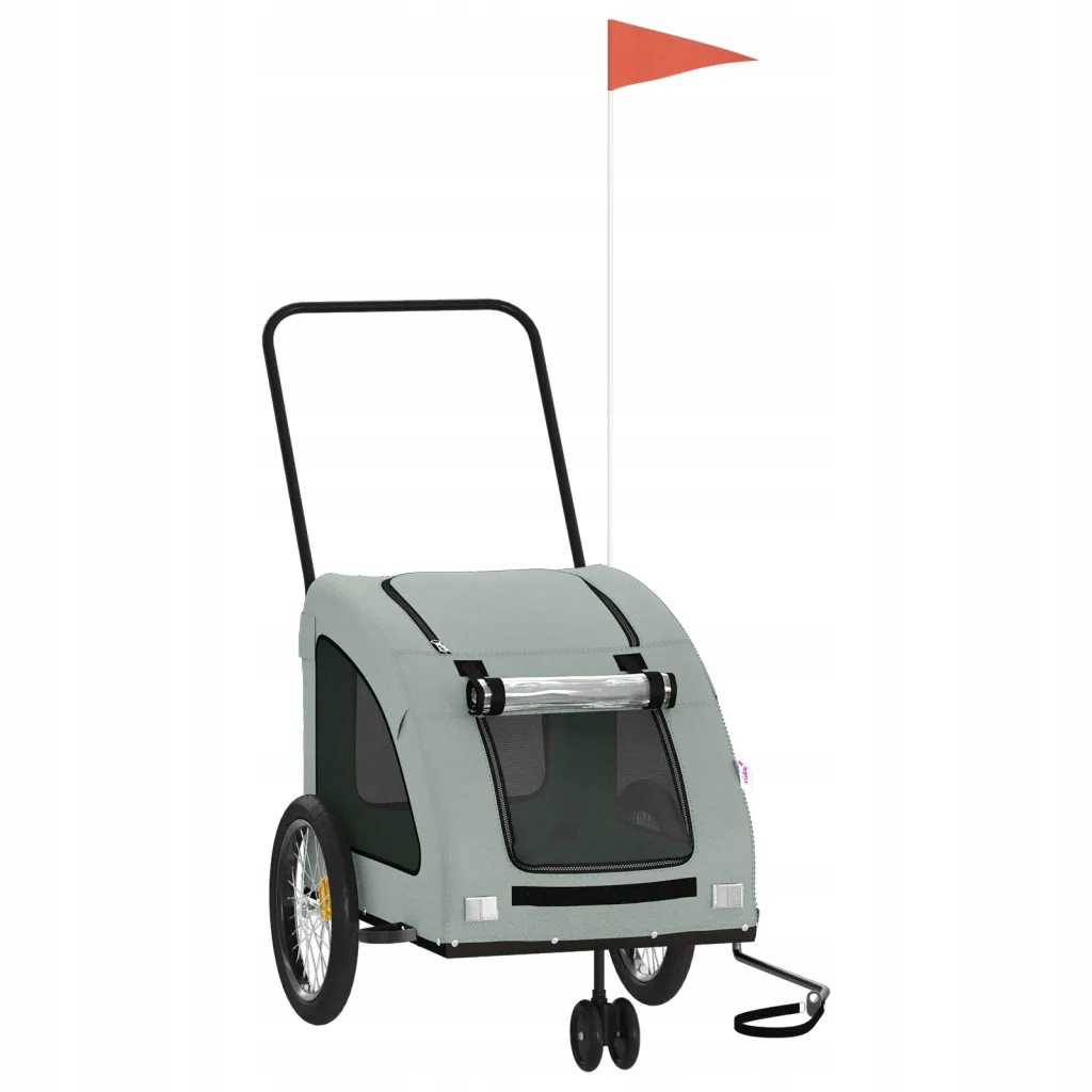 Levně Přívěs na kolo pro zvířata, železo, tkanina Oxford, Pvc, šedý, 137