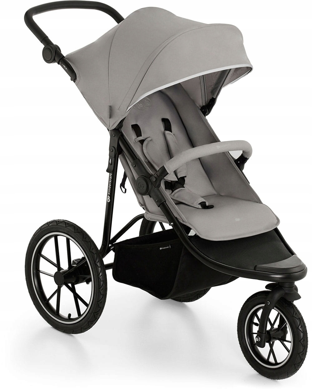 Kinderkraft Helsi wózek spacerowy dla aktywnych, duże koła trójkołowy Grey